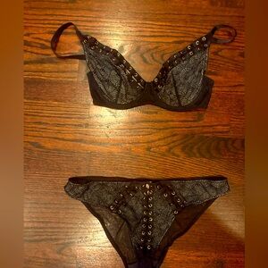 Playful Promises lace up bra and panty set